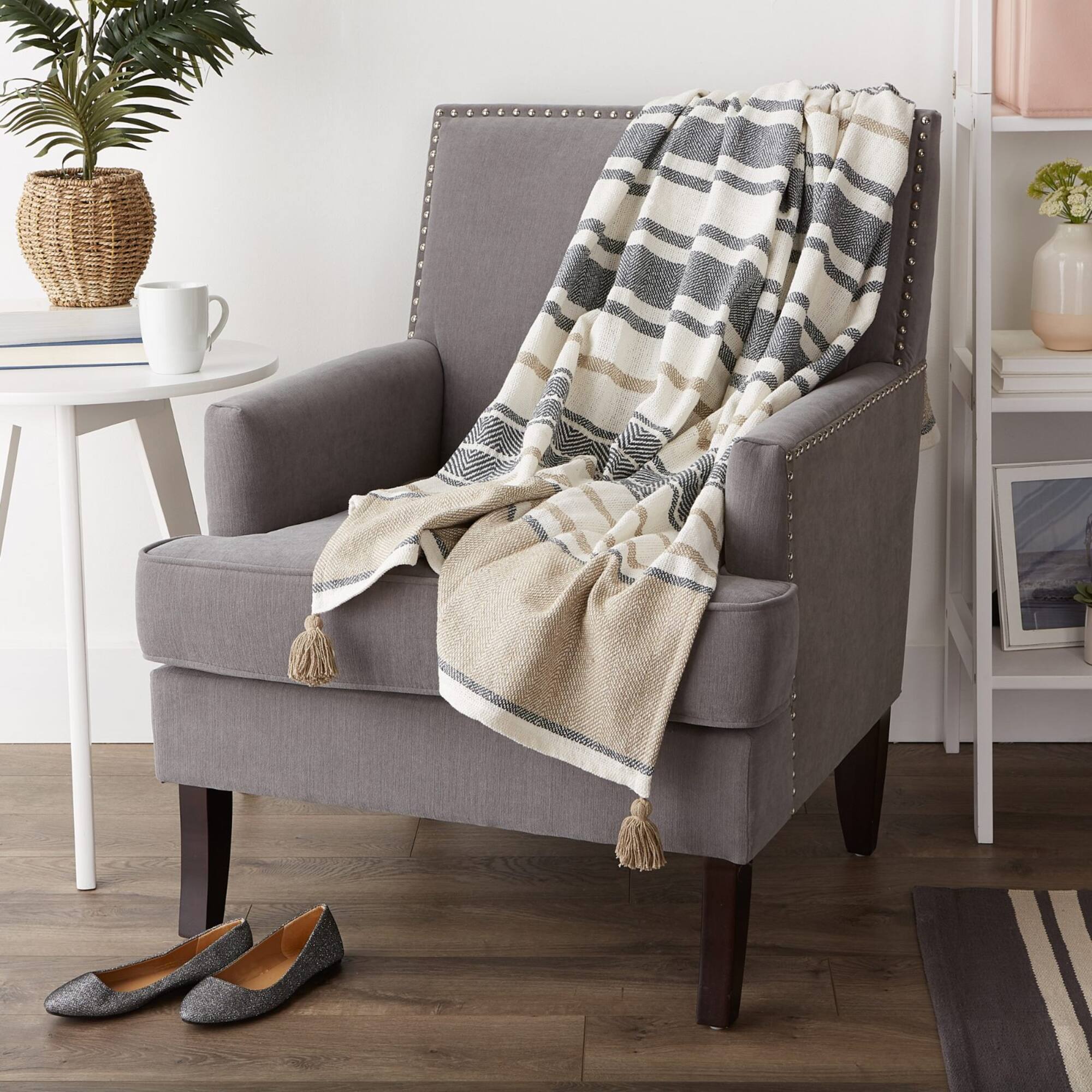 DII® Stone & Mineral 2-Tone Chevron Stripe Throw
